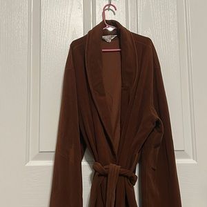 Vintage Vanity Fair Full Length Brown Bath Robe with Belt and Pockets